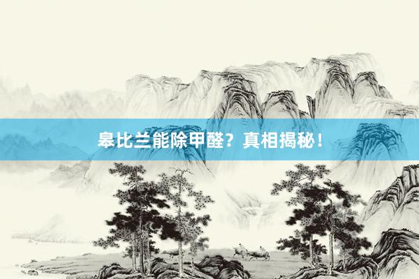 皋比兰能除甲醛?真相揭秘!
